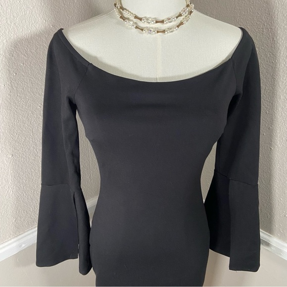Lulus Bell Sleeve Mini Dress Black Size Small - Picture 2 of 9